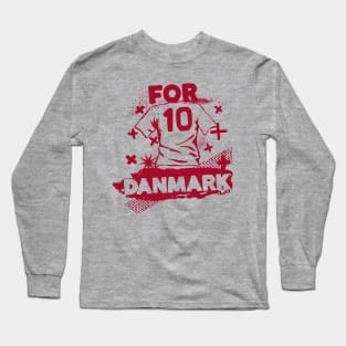 Vintage Danish Football // Retro Grunge Denmark Soccer Long Sleeve T-Shirt